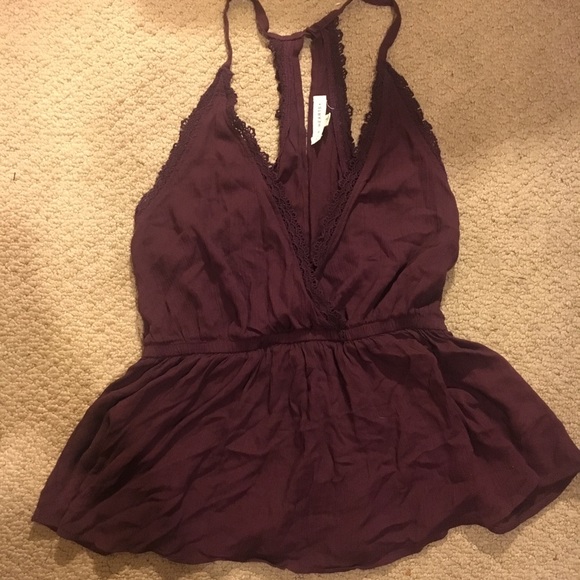 Burgundy LA Hearts Halter top Pacsun - Picture 2 of 5